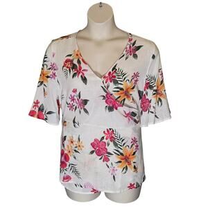 Linen Wrap Blouse 2XL